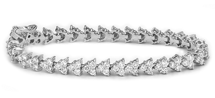 Princess Cut Diamond Bracelets- White Gold Diamond Bracelet