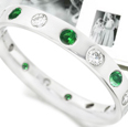 14-K White Gold Emerald And Diamond Ring