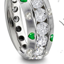 Ferrer gave Hepburn two faceted wedding bands, one rose and one white gold