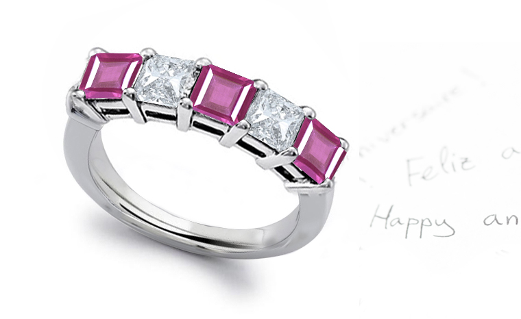 Pink Sapphire Wedding Bands