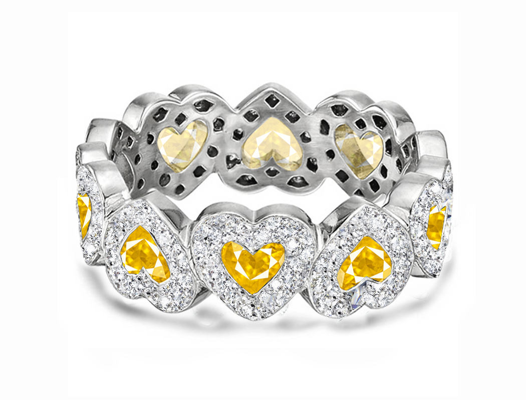 BUTTERFLY & FLOWER GEMSTONES & DIAMOND ETERNITY RINGS