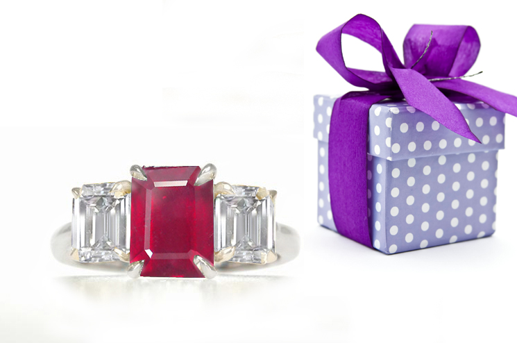 White Gold Ruby Ring | Yellow Gold Ruby and Diamond Rings Ruby Rings