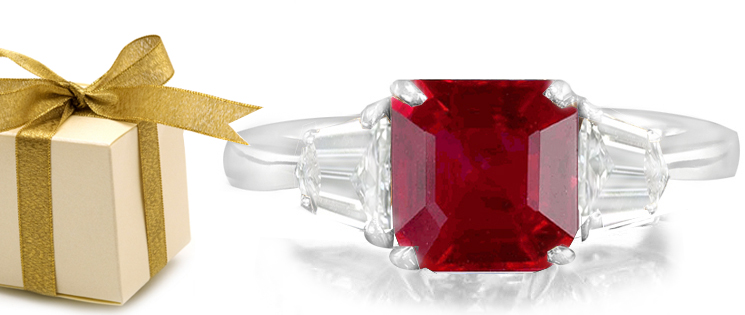White Gold Ruby Ring | Yellow Gold Ruby and Diamond Rings Ruby Rings