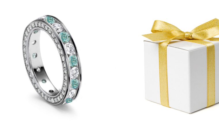 BLUE DIAMOND ETERNITY RINGS | ROMANCING WITH FANCY BLUE DIAMONDS | BLUE ...