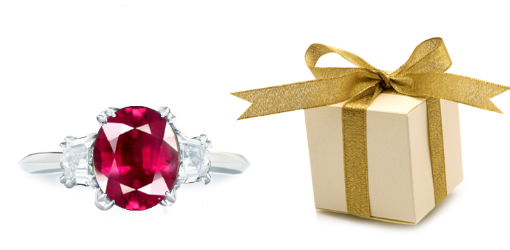 White Gold Ruby Ring | Yellow Gold Ruby and Diamond Rings Ruby Rings