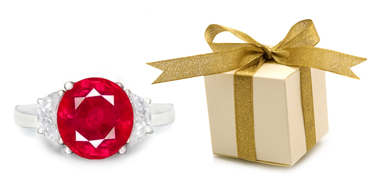 White Gold Ruby Ring | Yellow Gold Ruby and Diamond Rings Ruby Rings