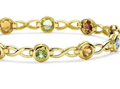 Peridot, Citrine, Garnet, Blue Topaz Bracelets