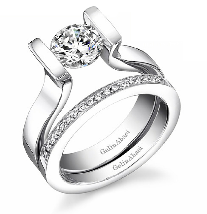 Tension Set Diamond Engagement Rings